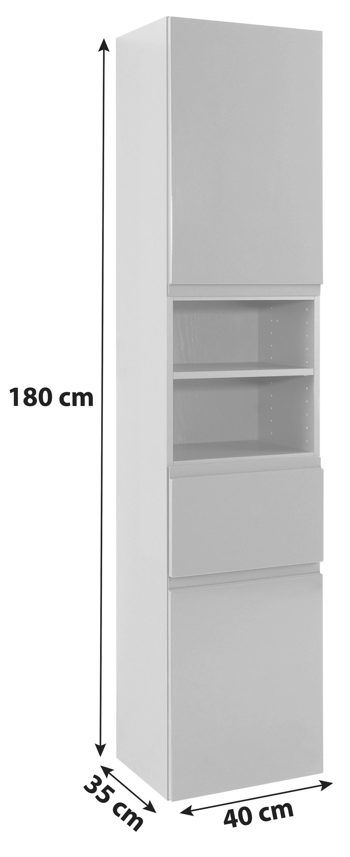 Hochschrank in Grau 'Cardiff' - Graphitfarben, Design, Holzwerkstoff (40/180/35cm) - Held