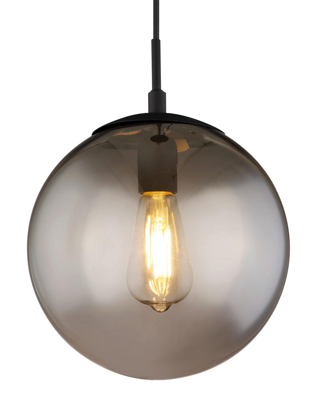 Hängeleuchte Blama max. 60 Watt - Schwarz, Basics, Glas/Kunststoff (193/25/120cm) - Globo