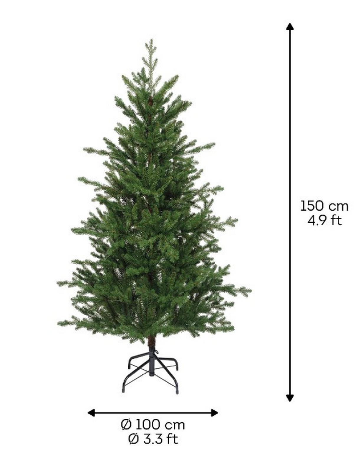 CHOINKA 689892 - TANNEN & GIRLANDEN - zielony, Basics, tworzywo sztuczne (100,00/100,00/150,00cm)