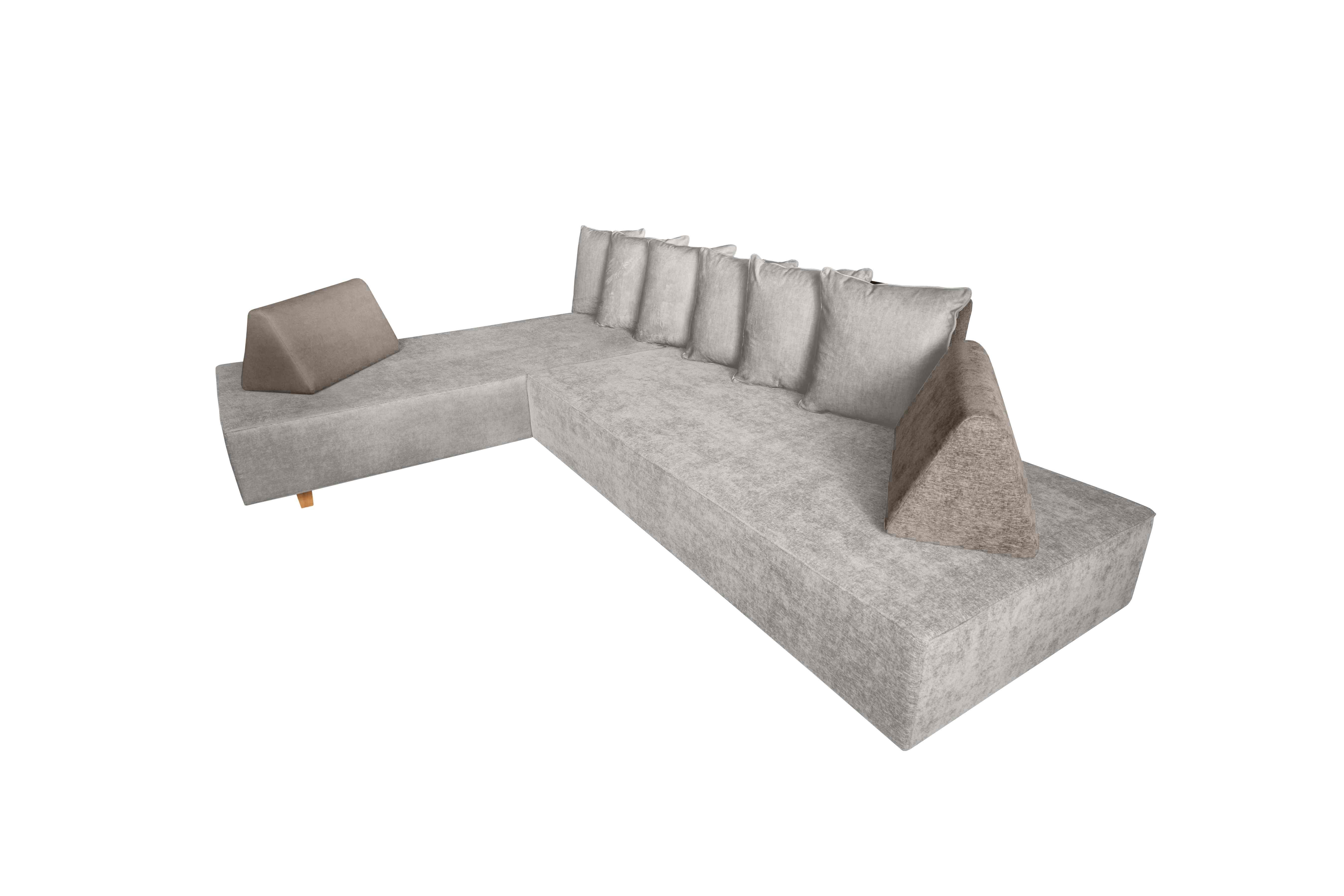 Boxspring Kanapéágy Bloom - krémszínű/barna, Modern, műanyag/faalapú anyag (215/79/292cm)