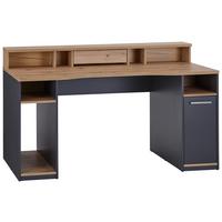 Masa de scris SPEED - culoare lemn stejar/antracit, Modern, material pe bază de lemn (160,2/91,9/70cm) - Modern Living