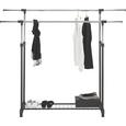 Kleiderwagen Chromfarben/schwarz - Chromfarben/Schwarz, Kunststoff/Metall (85-146,5/95-171/44cm) - MÖMAX modern living