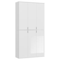 Drehtürenschrank Projekt X - Weiss Hochglanz/Chromfarben, Modern, Holzwerkstoff/Metall (91/193/34cm) - MID.YOU
