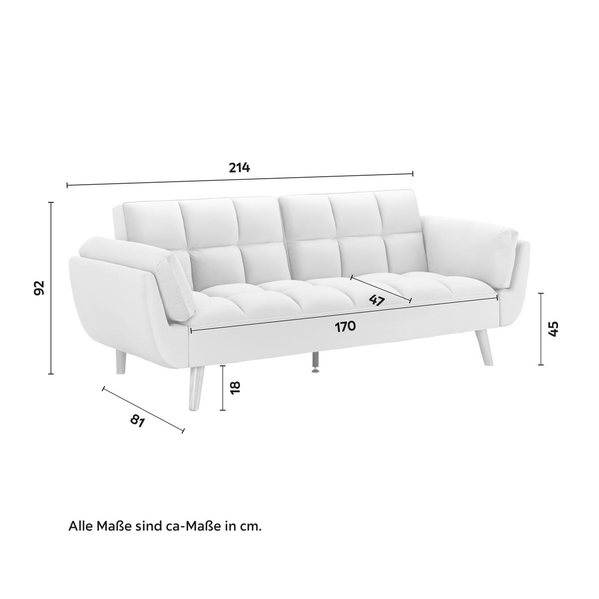 Schlafsofa Cora Rosa Samt - Rosa/Naturfarben, MODERN, Holz/Textil (214/92/81cm) - Bessagi Home