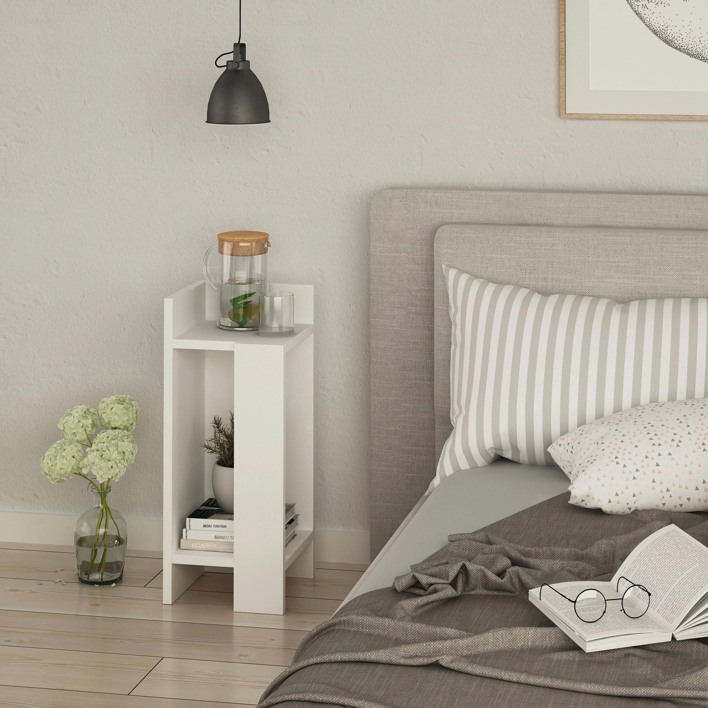 Nočna Omarica Elos - bela, Design, leseni material (27/60/25cm) - Livetastic
