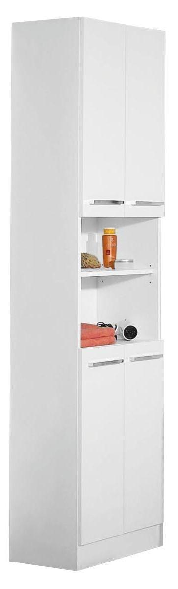 SZAFKA WYSOKA TRIER -SC- - biały/kolor chromowy, Konventionell, materiał drewnopochodny (50/195,5/33cm) - Carryhome
