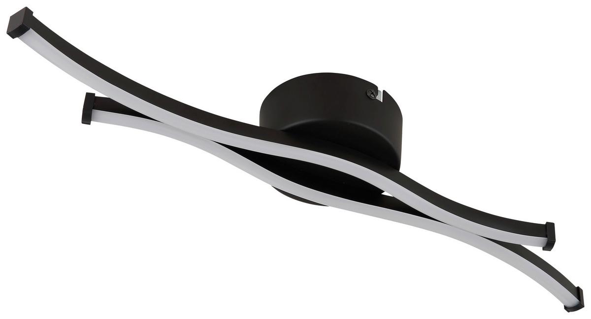 Stropna Led-svetilka Loren - črna/opal, Moderno, kovina/umetna masa (47,6/10/5,6cm) - Mömax