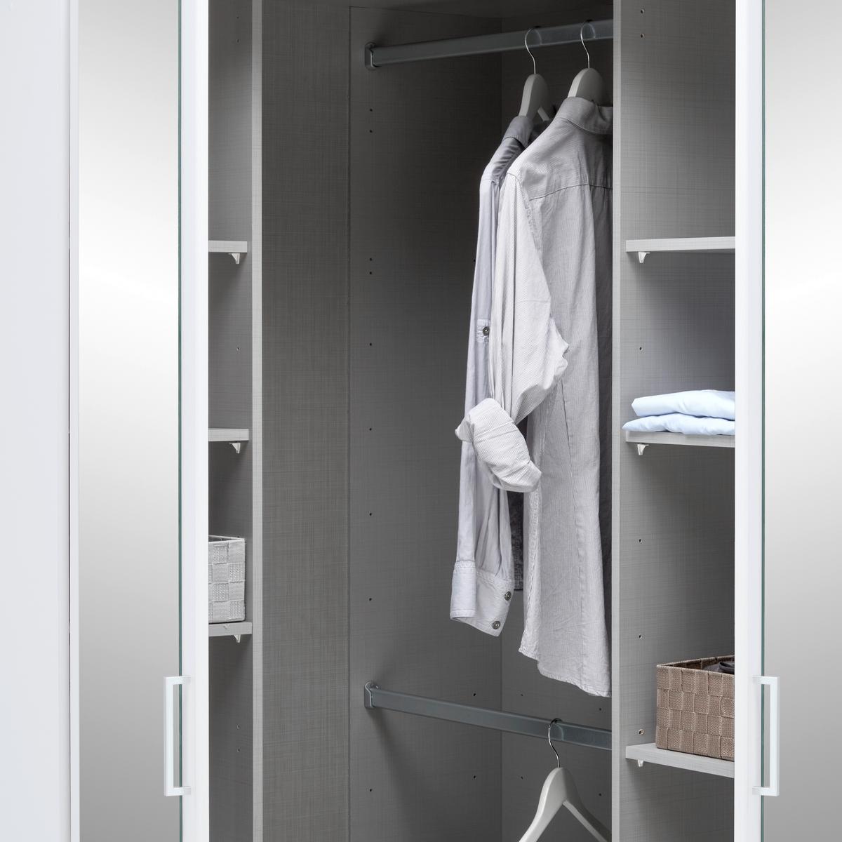 Kotna Omara Za Oblačila Click, Bela, Ogledalo - bela/barve aluminija, Konvencionalno, umetna masa/leseni material (95/198/95cm) - Mömax