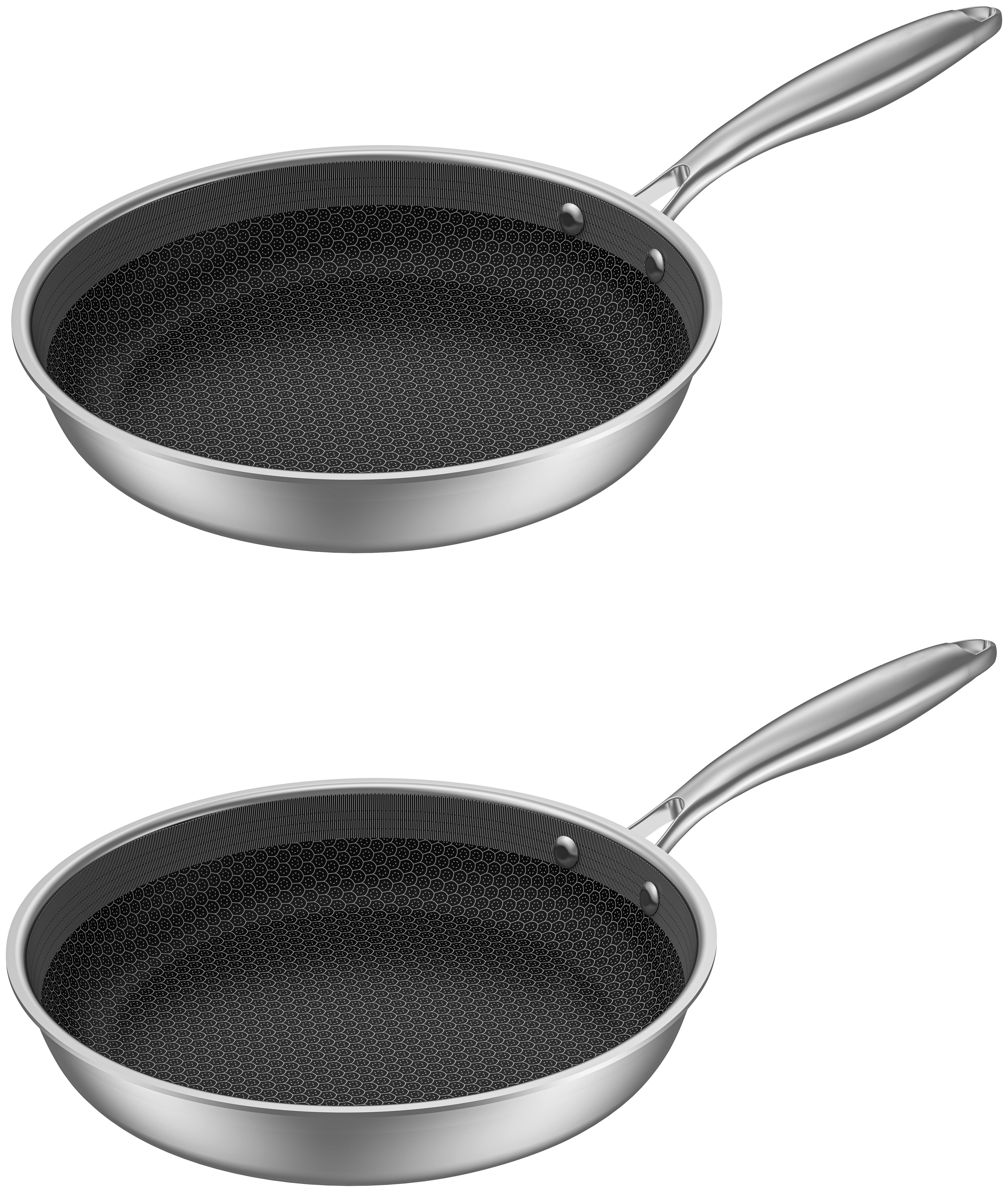 Pfannenset Aleksandra Edelstahlfarben, 2-tlg. - Edelstahlfarben, KONVENTIONELL, Metall - Mömax