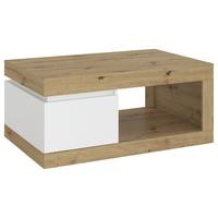 Măsuță de cafea LUCI - alb/stejar Artisan, Trend, plastic/material pe bază de lemn (110/50,3/70cm) - Modern Living