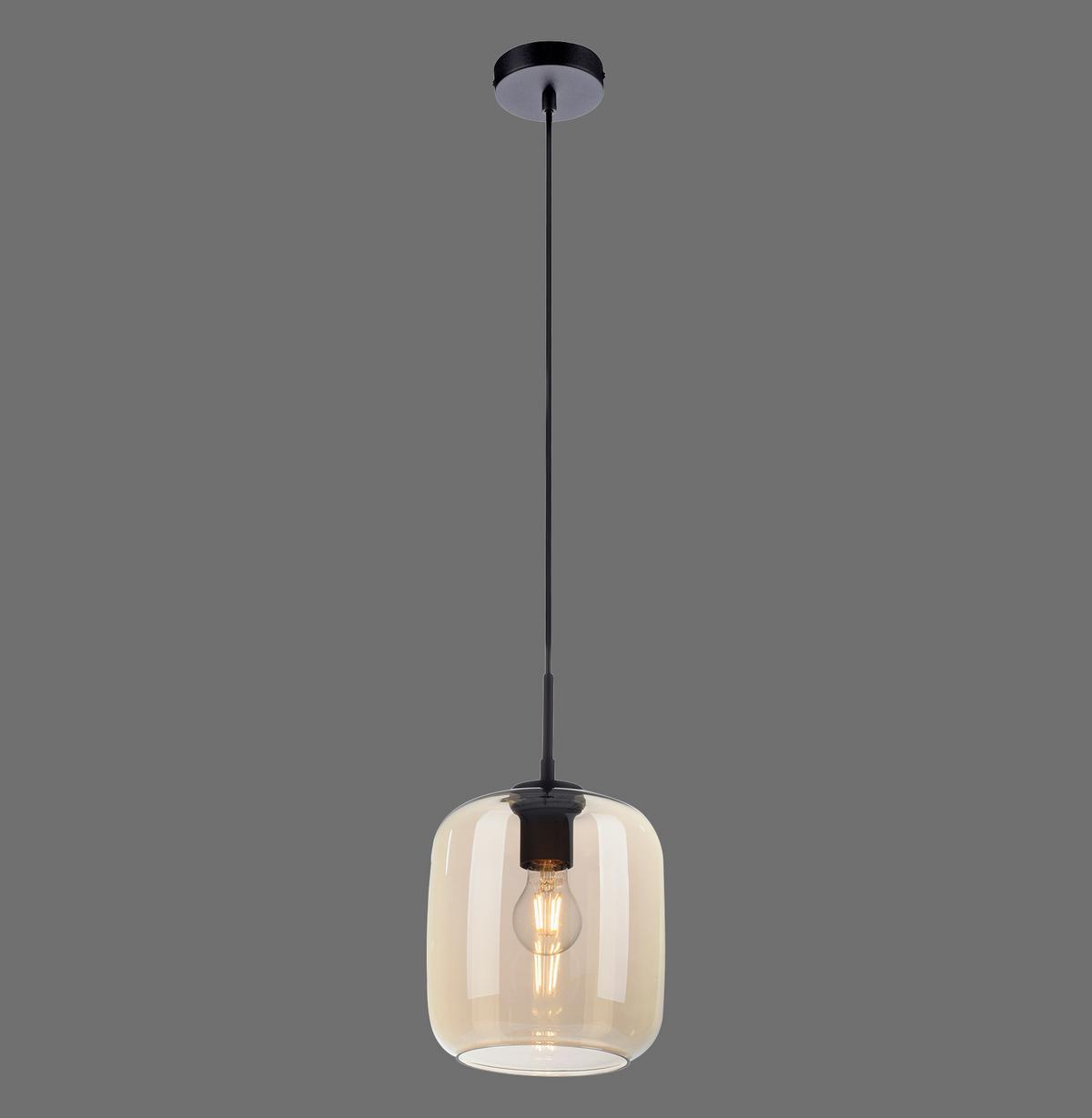 Hängeleuchte Shitake Schwarz max. 10 Watt - Schwarz, Design, Kunststoff/Metall (19/19/150cm) - Paul Neuhaus
