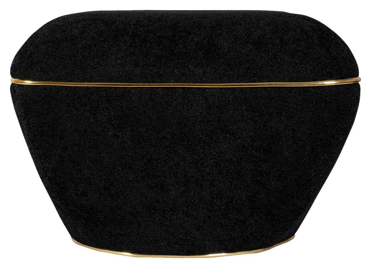 HOCKER CONTESSA 135 - Goldfarben/Schwarz, Design, Textil/Metall (60/42,5cm) - Kayoom