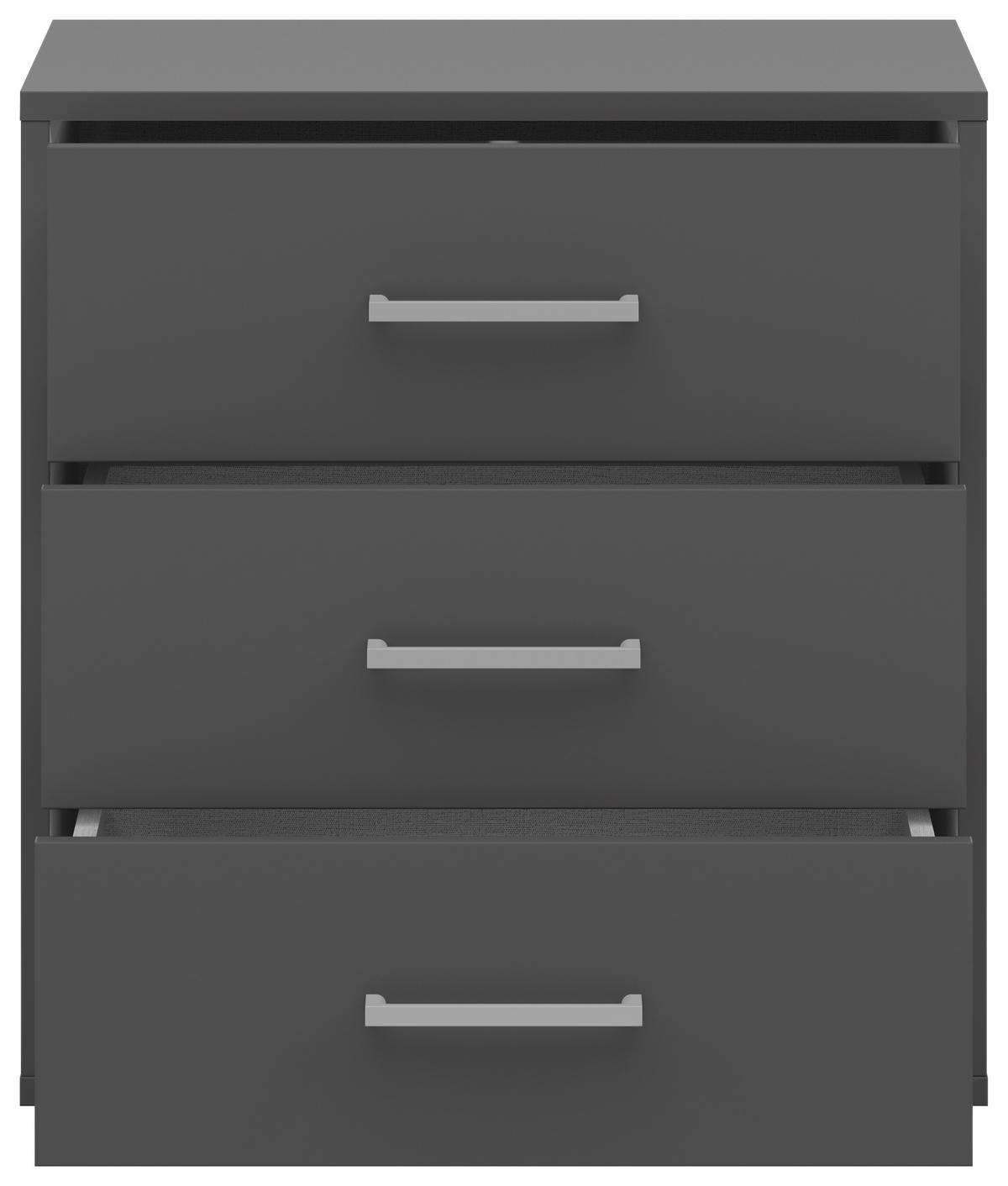 Noptieră SMART 3 - alb/antracit, Konventionell, material pe bază de lemn (50/54/35cm)