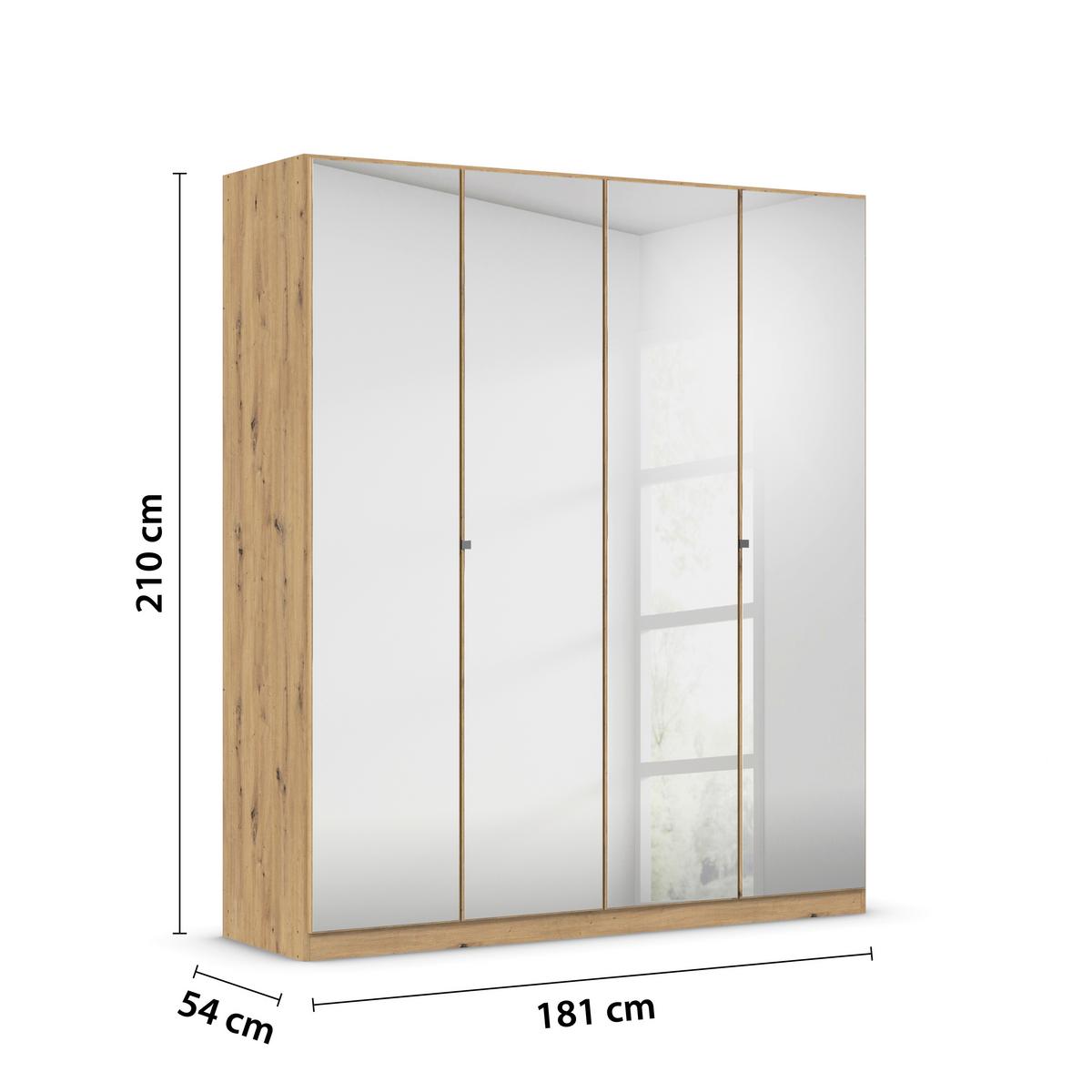 DULAP REFLECT - argintiu/stejar Artisan, Modern, material pe bază de lemn (181/210/54cm)