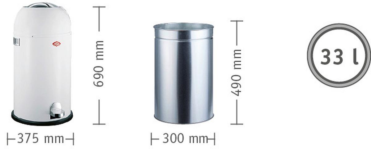 SORTOWNIK ODPADÓW 184631-62 - czarny, Basics, tworzywo sztuczne/metal (37,5/69cm) - Wesco