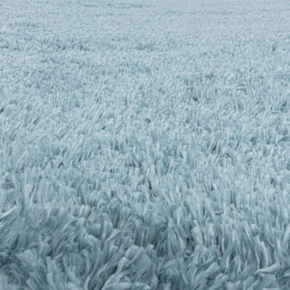 Hochflorteppich Fluffy Blau Ø ca. 80cm - Blau, Basics, Textil (80cm)