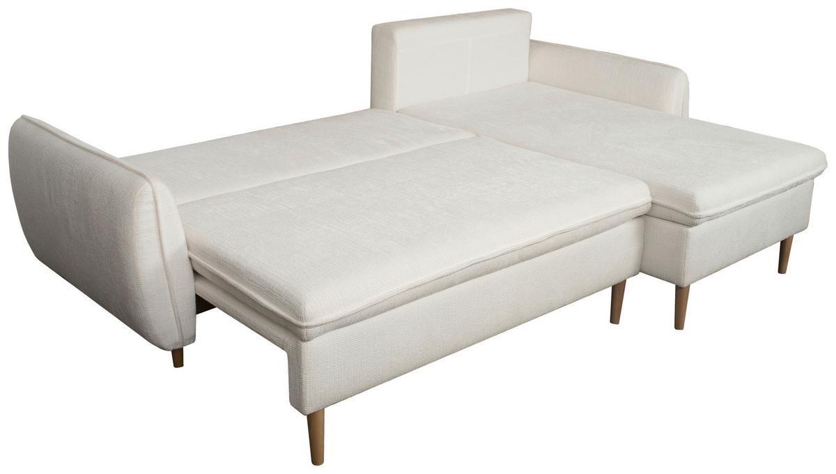Kutna Garnitura Bell - bijela/prirodne boje, Moderno, tekstil/drvo (244/95/163cm) - Modern Living