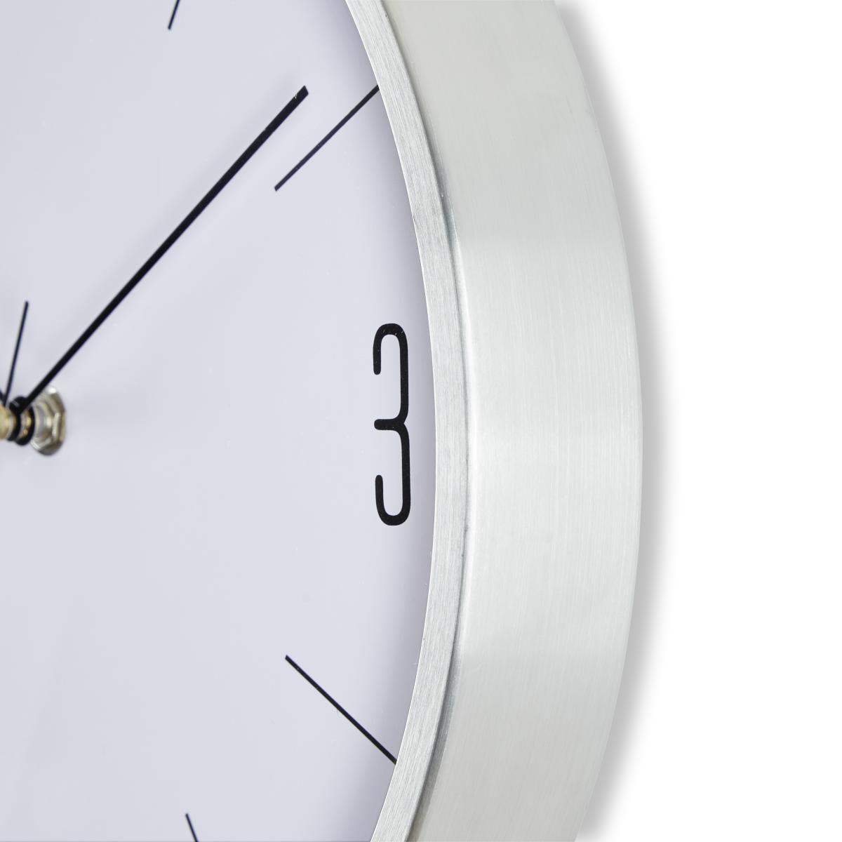 Wanduhr Jesper Ø ca. 30,5cm - Silberfarben, MODERN, Glas/Metall (30,5/30,5/4cm) - Mömax