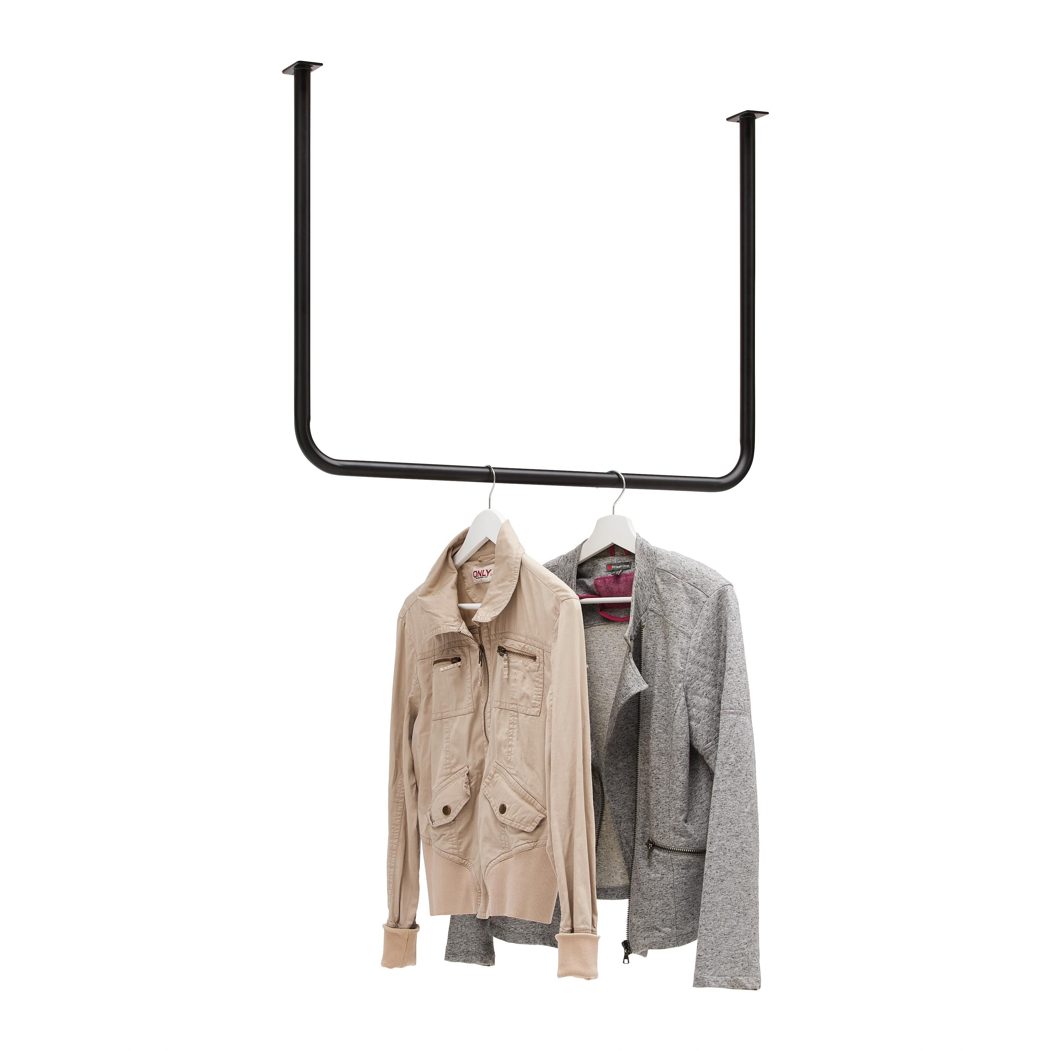 Wandgarderobe Pipe Schwarz - Schwarz, Modern, Metall (80/60/6cm) - Mömax