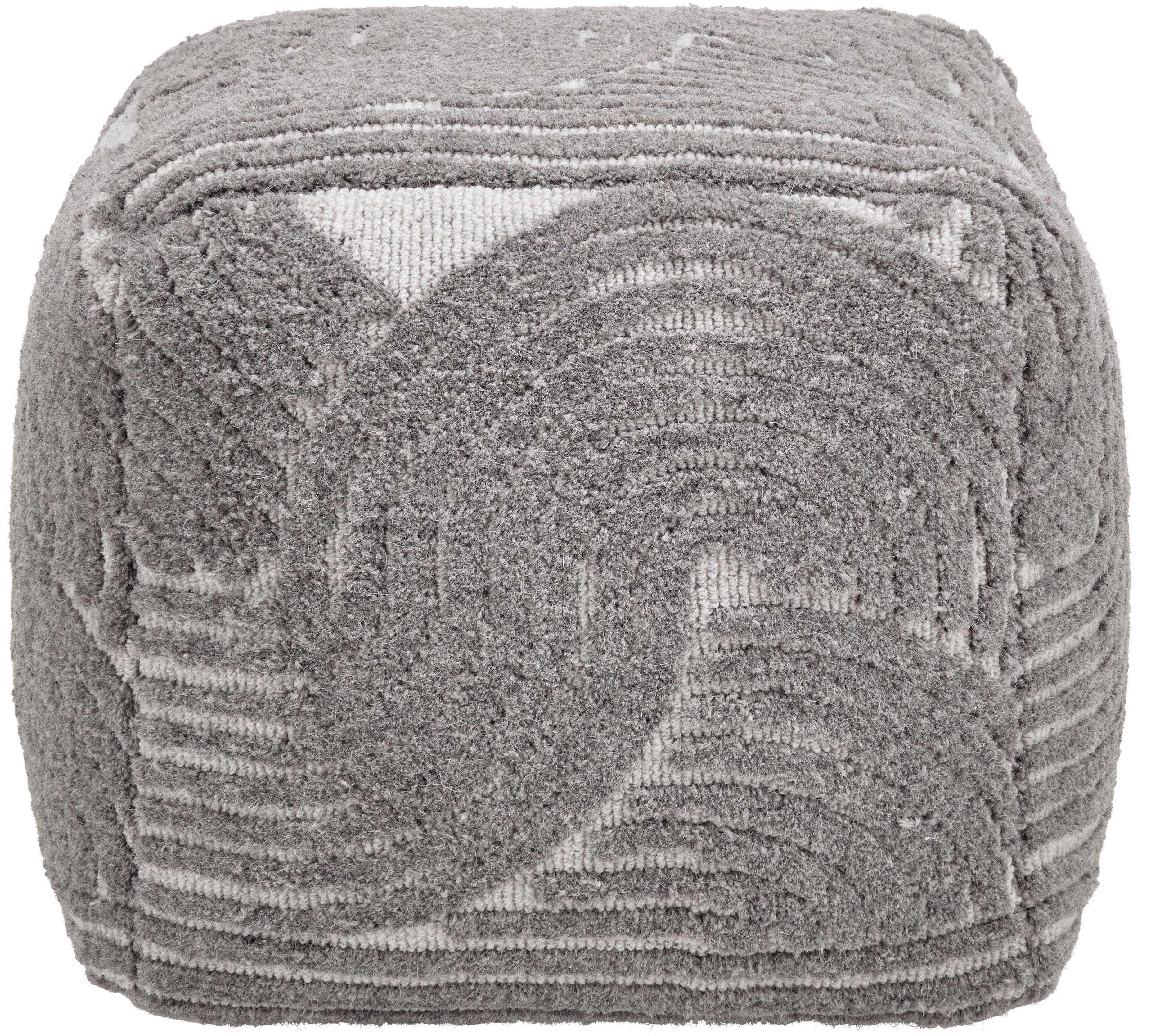 Pouf in Grau - Grau, LIFESTYLE, Textil (45/45/45cm) - Zandiara