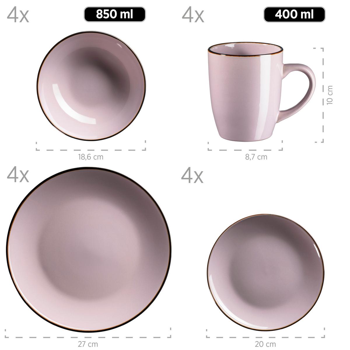 KOMBISERVICE KOMBISERVICE, 934026 - Dunkelrosa, Basics, Keramik - Mäser