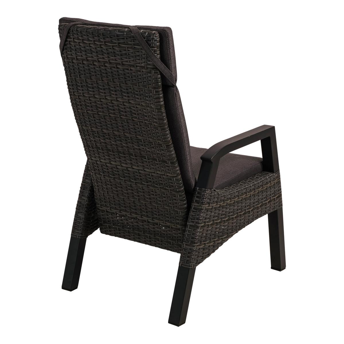 FOTEL OGRODOWY TREVISO FORTE 43400 - antracytowy, Modern, tworzywo sztuczne/metal (61/71/106cm) - Ambia Garden