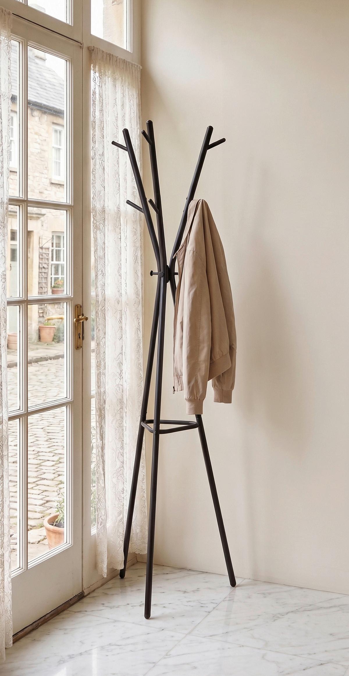 Kleiderständer Carl Schwarz - Schwarz, MODERN, Metall (52/170/52cm) - Mömax