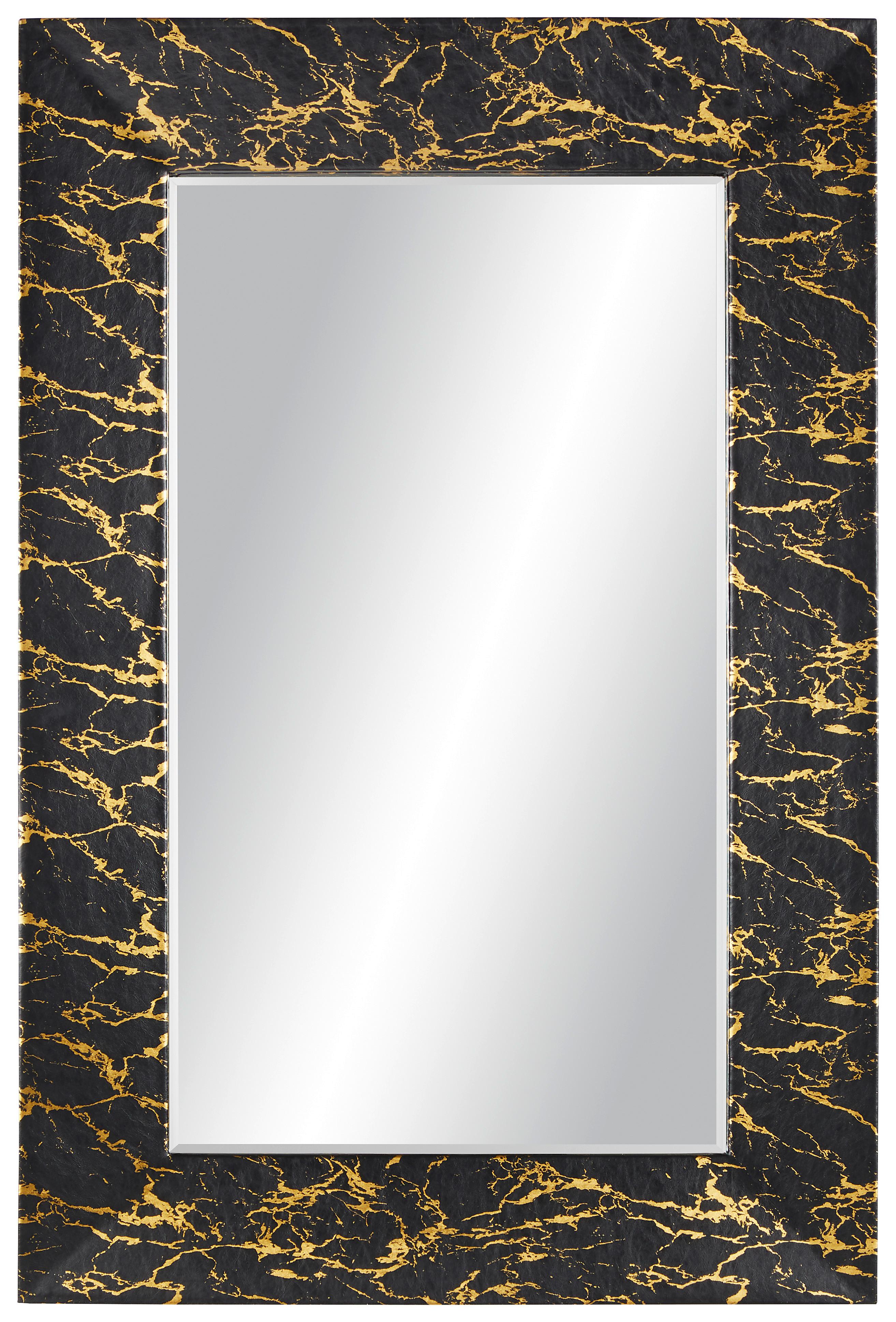 Stensko Ogledalo Glamour, 80 X 120 Cm - zlate barve/črna, Moderno, steklo/leseni material (80/120/5cm) - Mömax