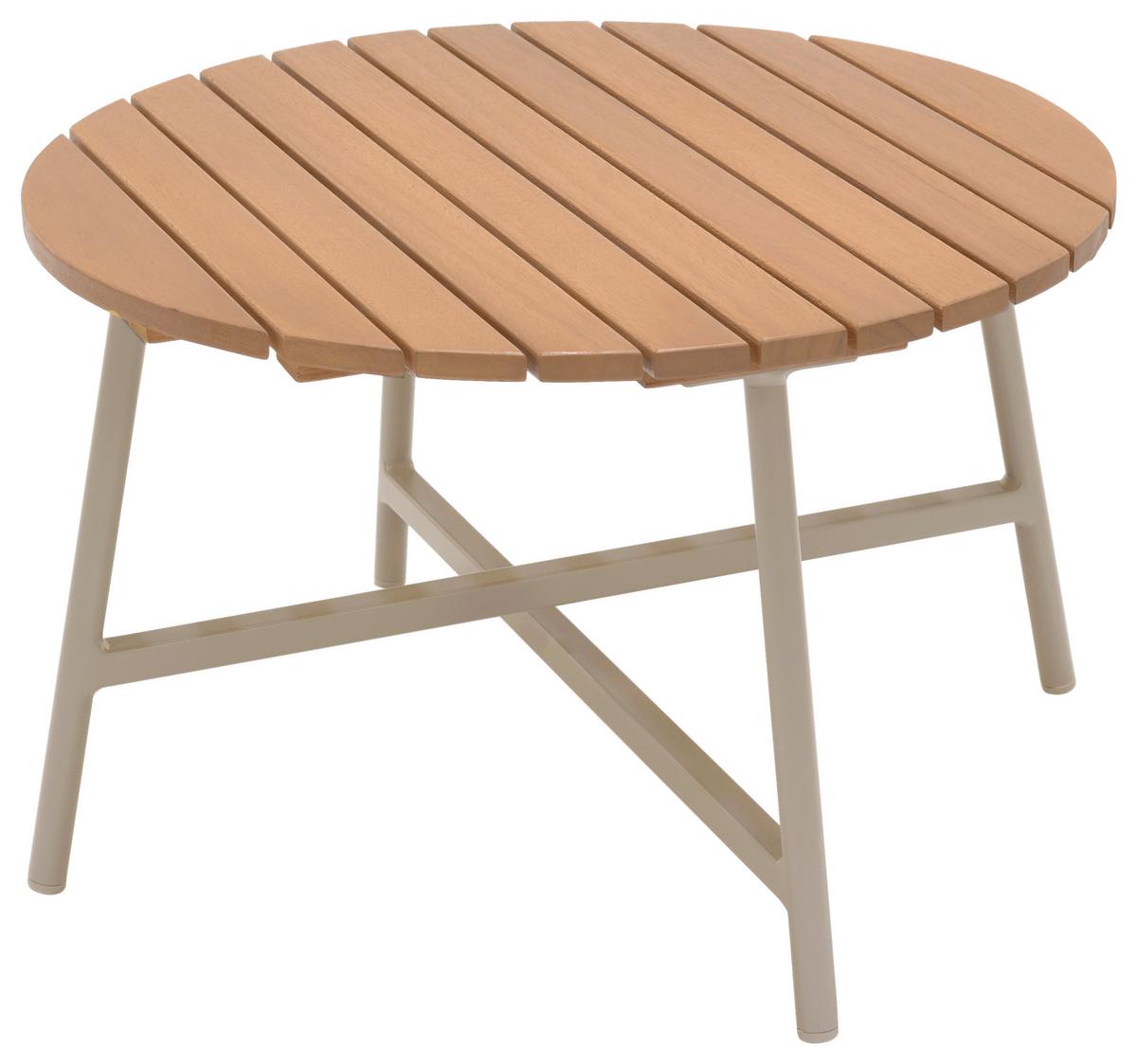 Loungegarnitur Lou Hellgrau/Hellbraun, 4-teilig - Hellbraun/Hellgrau, MODERN, Holz/Textil (61,7/61,7/35,1cm)