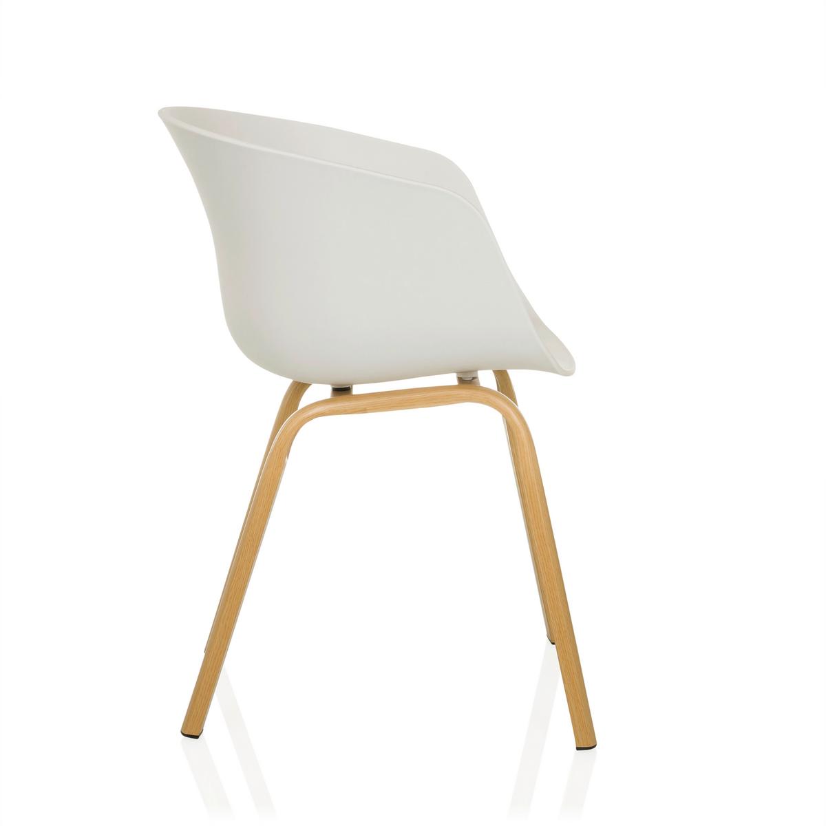 Naslanjač Oslo W, Bela - svetlo rjava/bela, Moderno, kovina/umetna masa (54/78/56cm) - MID.YOU