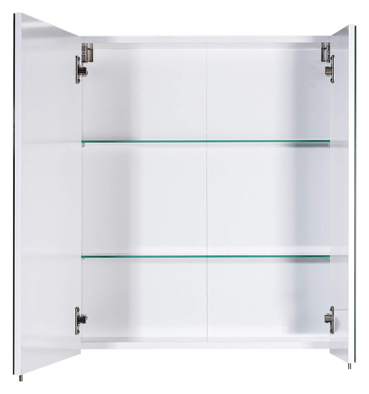 Spiegelschrank "Lumo" , weiß - Nickelfarben, MODERN, Glas/Holzwerkstoff (60/70,7/16cm) - MID.YOU