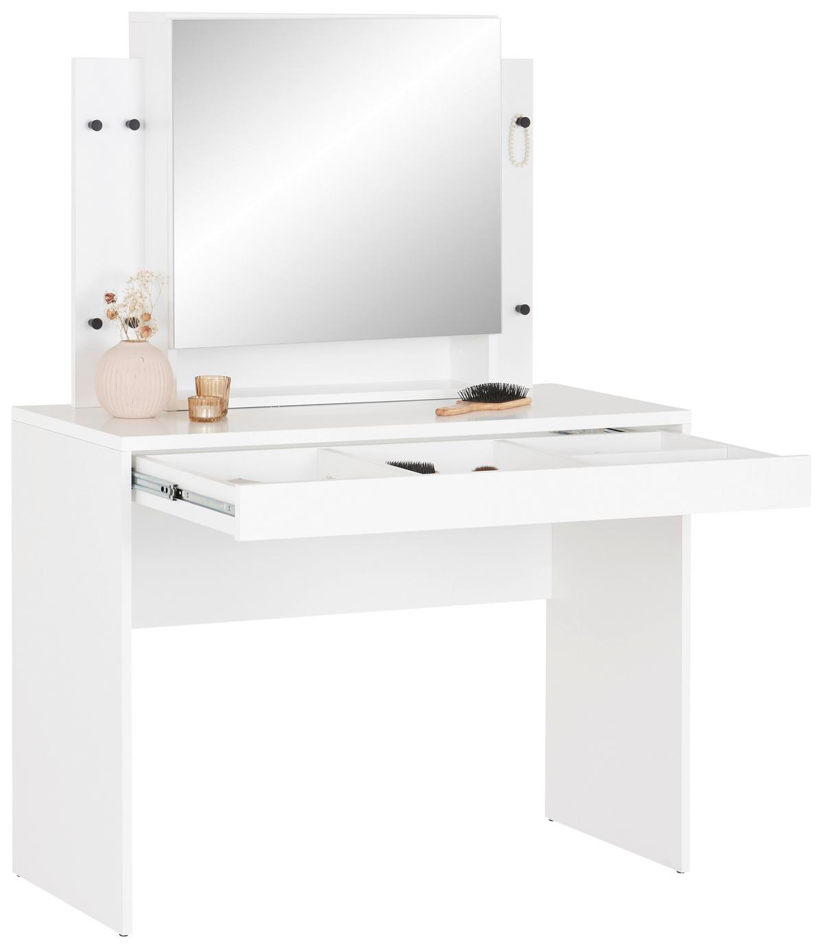 Toaletni Stol Sandy - bijela, Moderno, drvni materijal (100/76/45cm) - Modern Living