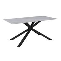 Esstisch Livan Weiß Keramik ca. 180x90x76 cm - Schwarz/Weiß, MODERN, Stein/Metall (180/76/90cm) - Bessagi Home