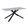 MATBORD LIVAN - vit/svart, Modern, metall/sten (180/90/76cm) - Bessagi Home