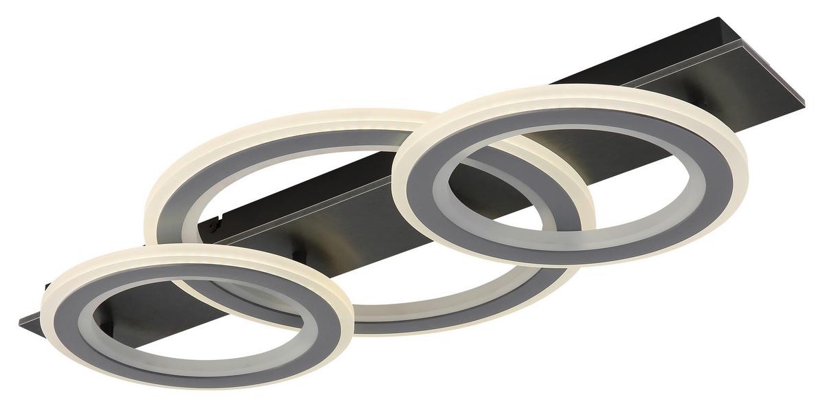 Led Stropna Svjetiljka Jayden - siva/svijetlo siva, Design, metal/plastika (73/37/8cm) - Globo