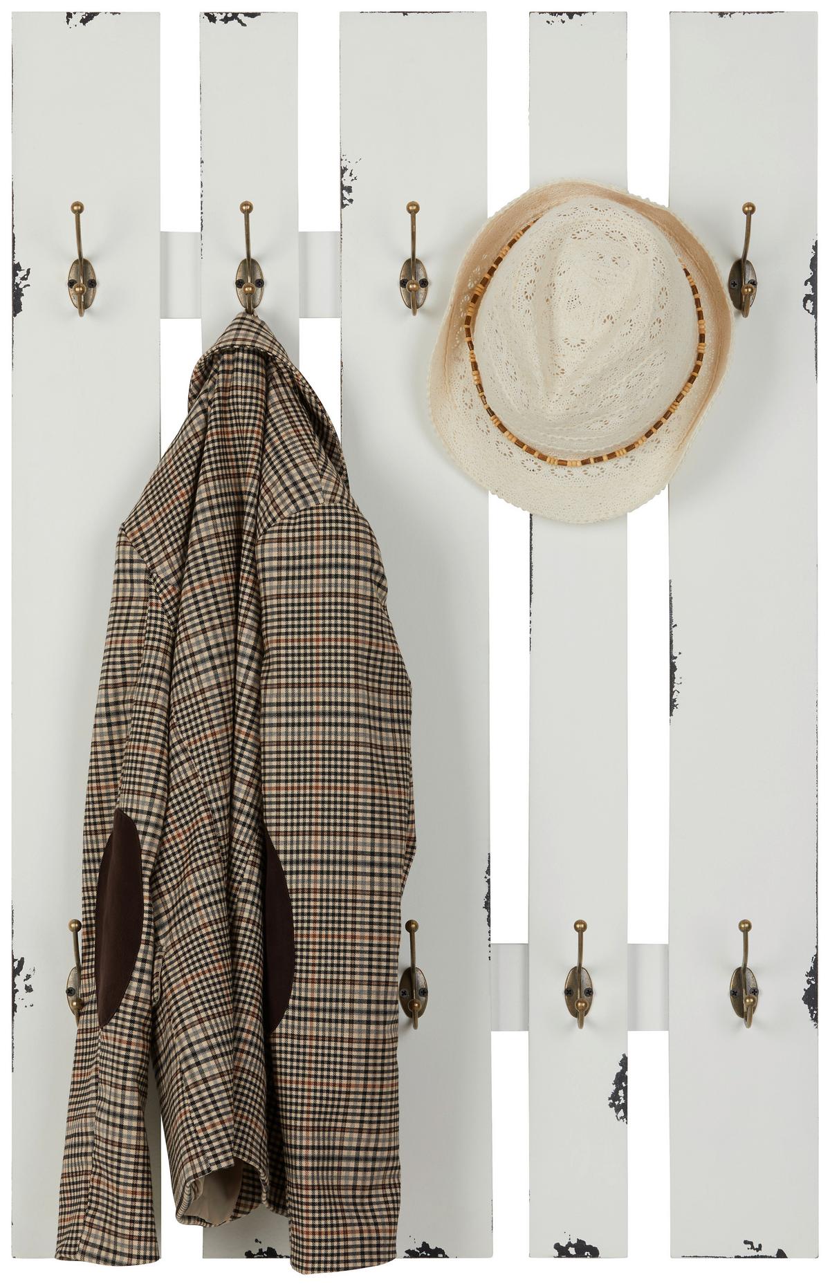 Stenski Obešalnik Marta - bela, Romantika, leseni material (65/100/9cm) - Mömax