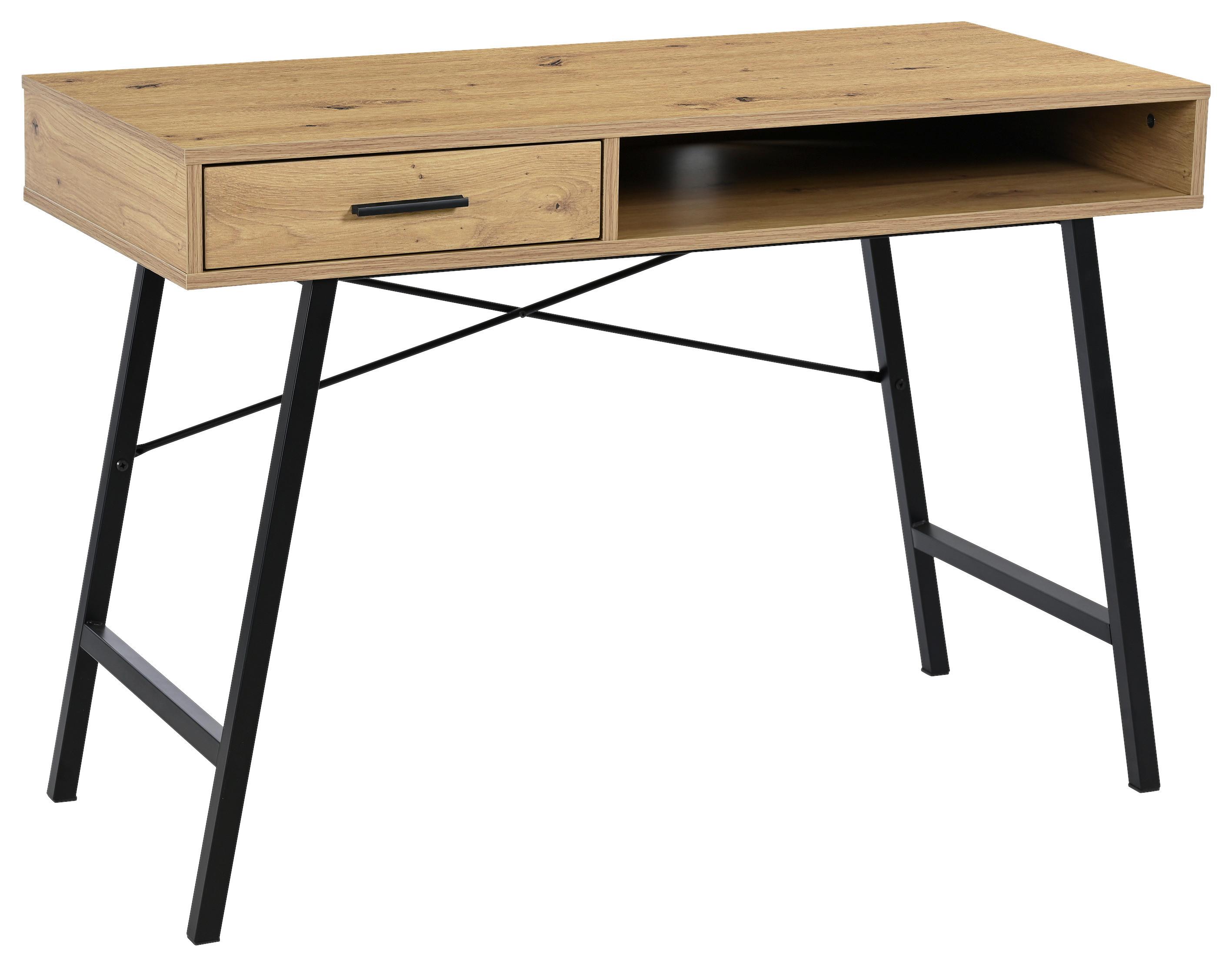 Scott Radni Stol - hrast Artisan/crna, Moderno, drvni materijal/metal (110/76/48cm) - Modern Living