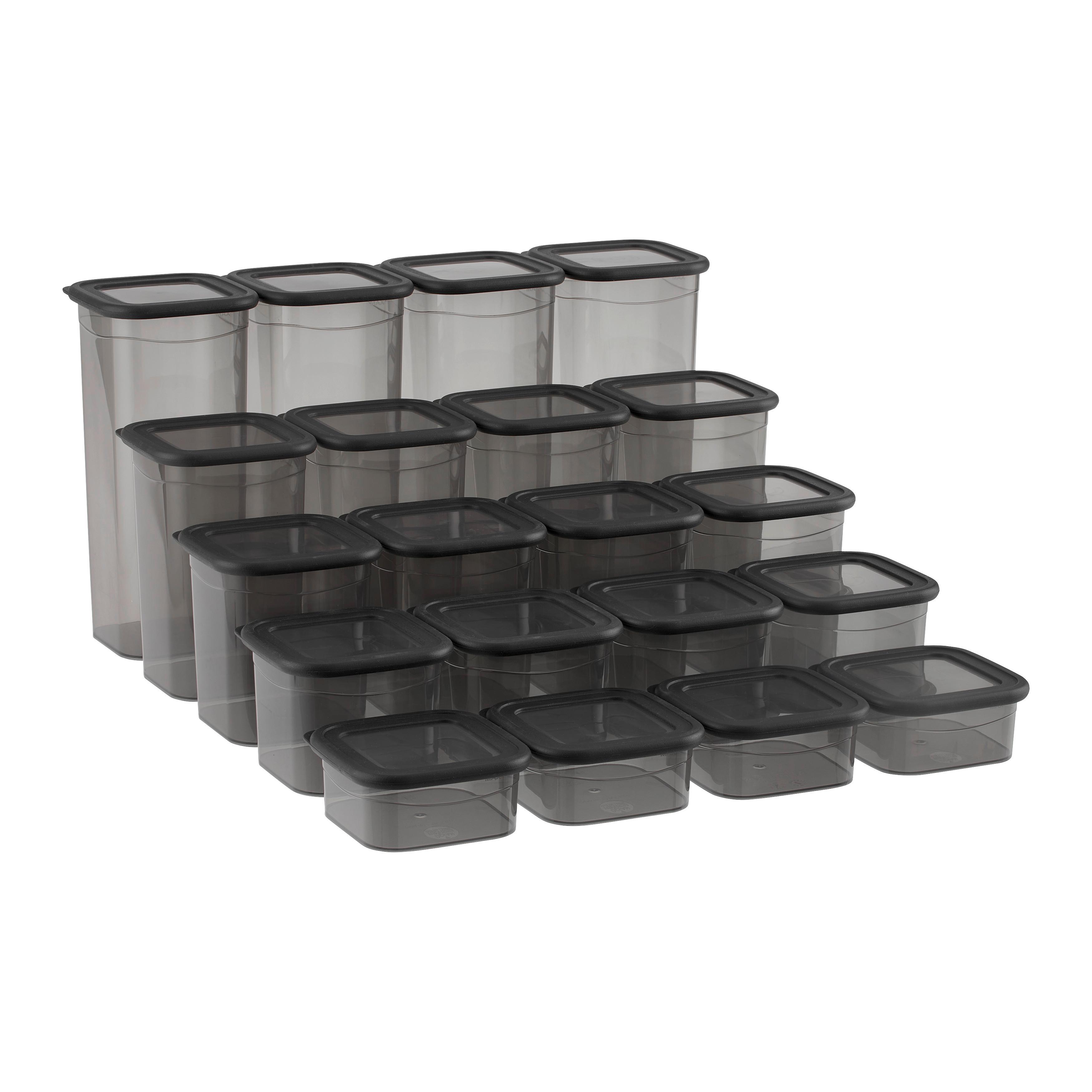 FÖRVARINGSBURKAR SET GIZEM - svart/transparent, Modern, plast (23/23/33cm) - Mömax