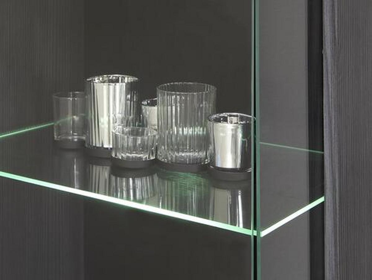 Dnevni Regal Concerto, Bela, Črna, Visoki Sijaj, Led - srebrne barve/črna, Moderno, umetna masa/steklo (308/190/41cm) - Modern Living