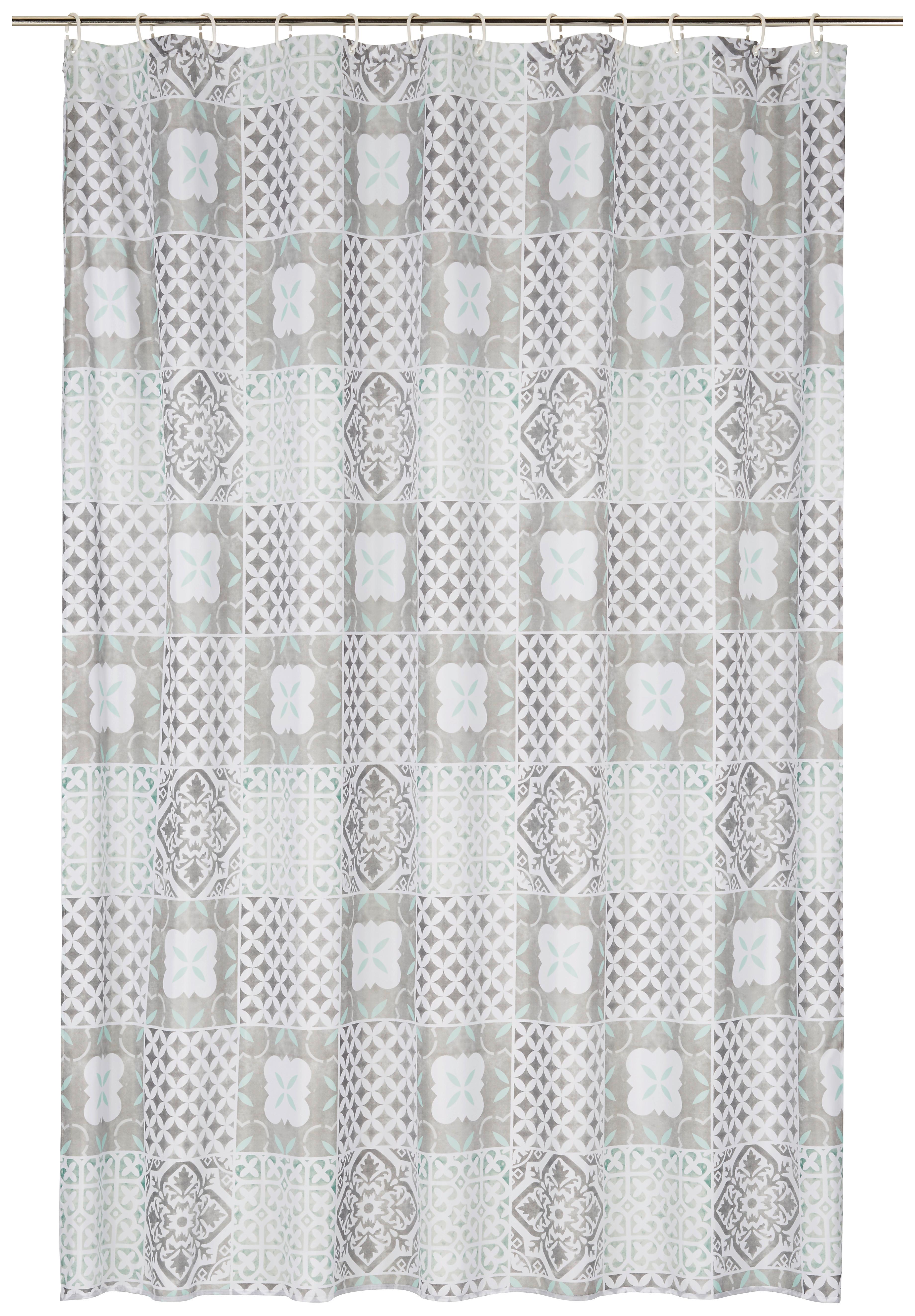 Duschvorhang Marrakesh ca. 180x200cm - Anthrazit/Weiß, LIFESTYLE, Textil (180/200cm) - Modern Living