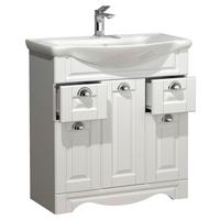 WASCHTISCHKOMBI CASALO XL - Weiss/Silberfarben, Modern, Keramik/Holzwerkstoff (75cm) - MID.YOU