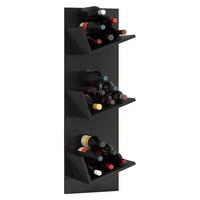 Stojalo Za Vino Vinosi, Črna - črna, Basics, leseni material (33/106,5/25,6cm) - MID.YOU