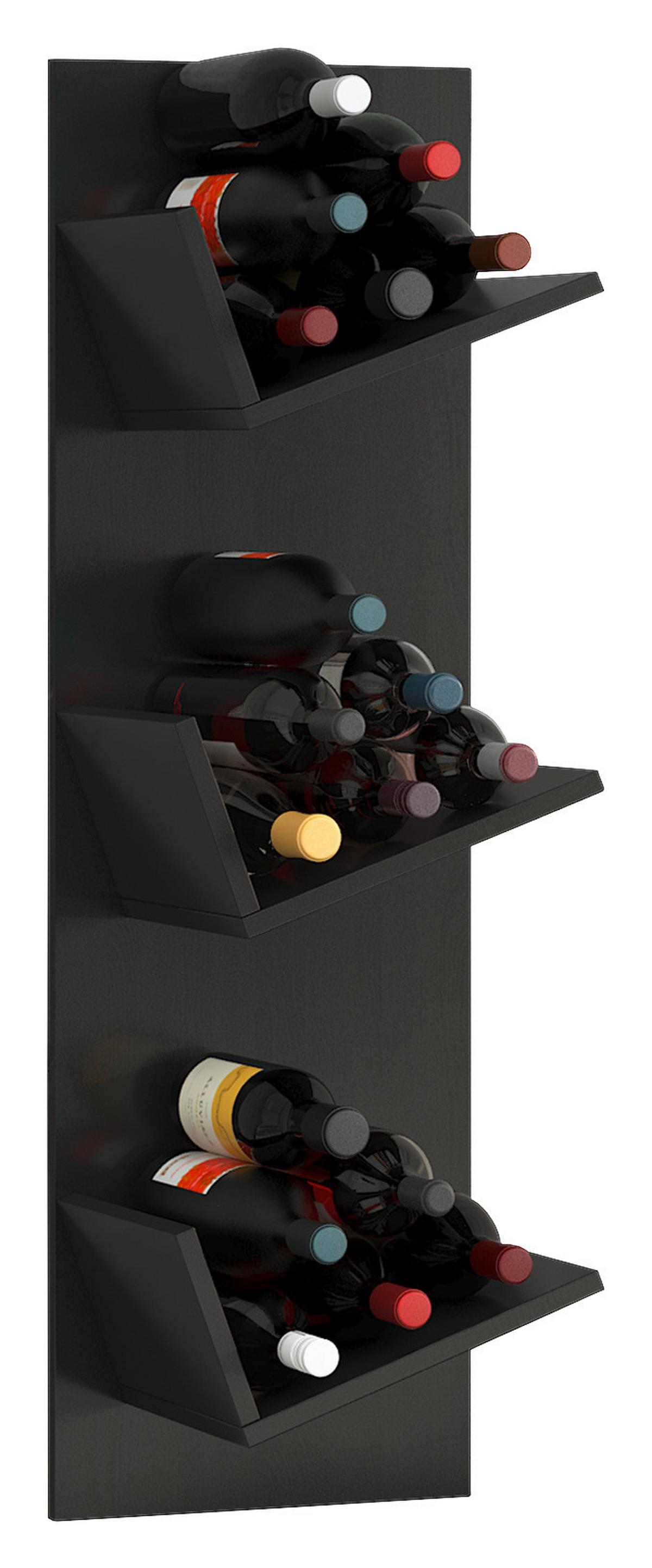 Stojalo Za Vino Vinosi, Črna - črna, Basics, leseni material (33/106,5/25,6cm) - MID.YOU