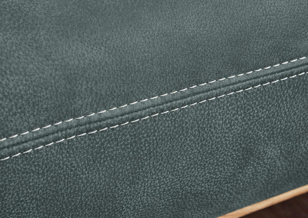 Wohnlandschaft Erling Grün - Beige/Schwarz, MODERN, Leder/Metall (322/89/187cm) - Premium Living