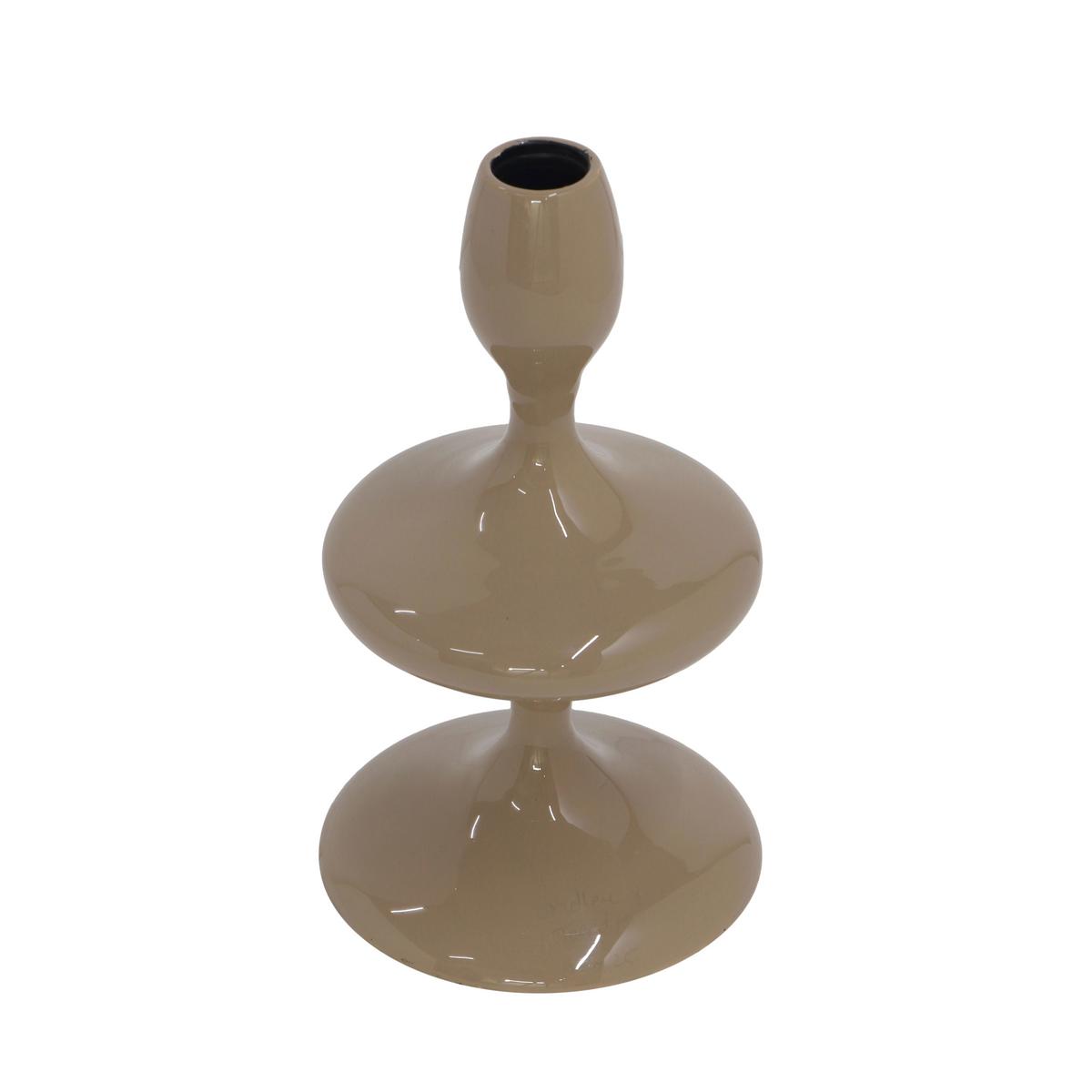 Stabkerzenhalter Laureen Beige - Beige, Basics, Metall (11/19,5/11cm)