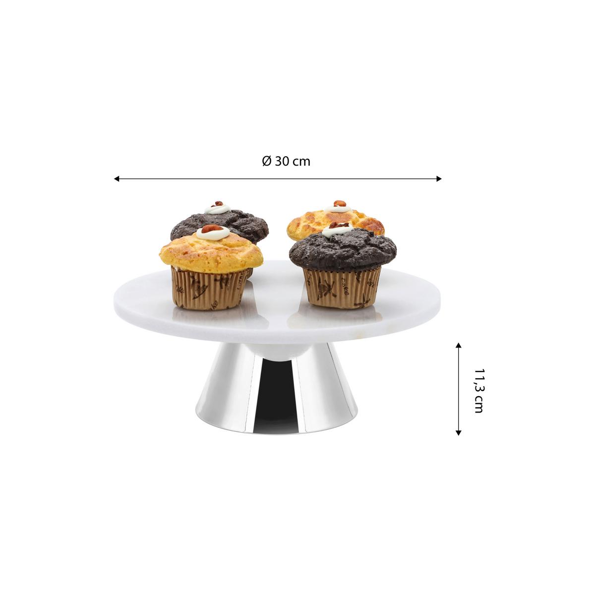 Krožnik Za Torto Cake, Srebrna - srebrne barve, Basics, kamen/kovina (30cm) - Echtwerk