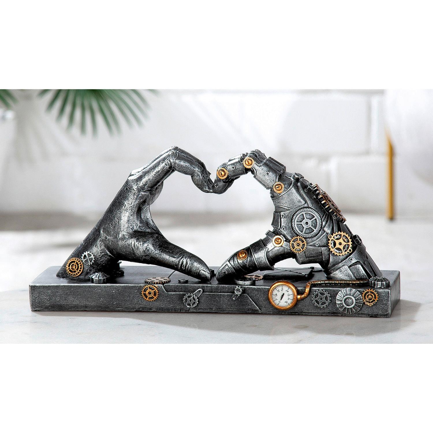 Skulptur Silberfarben - Silberfarben, Basics, Kunststoff (35/16/9,5cm)