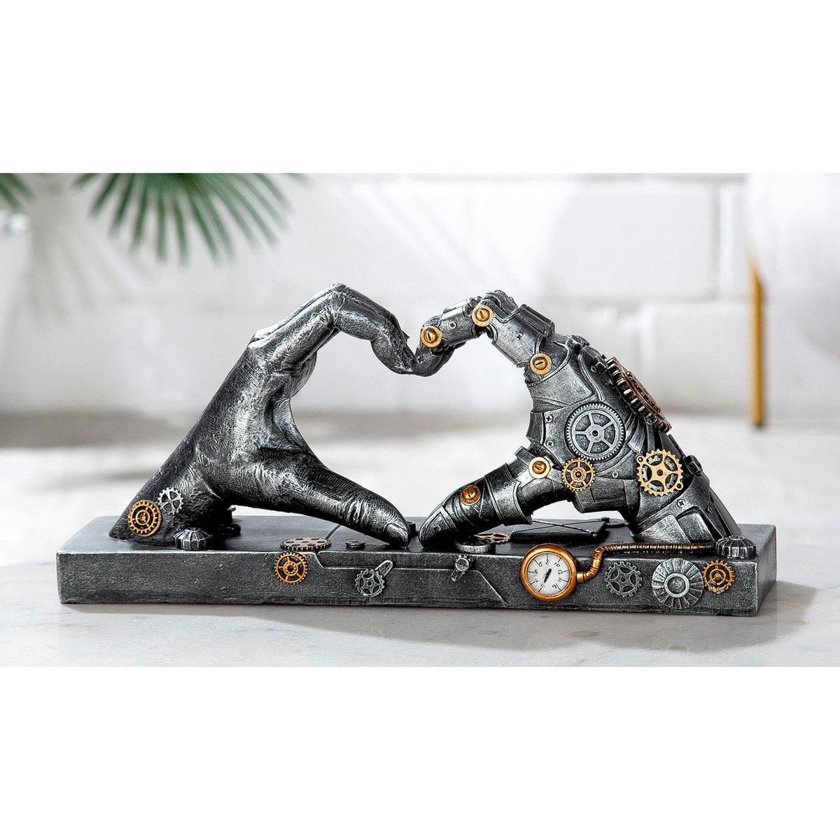 Skulptur Silberfarben - Silberfarben, Basics, Kunststoff (35/16/9,5cm)