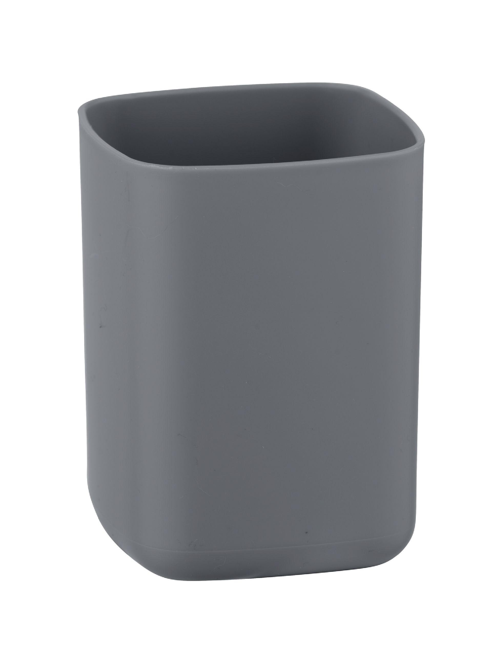 Pahar pentru periuțe de dinți Barcelona - antracit, Modern, plastic (7/10/7cm) - Wenko
