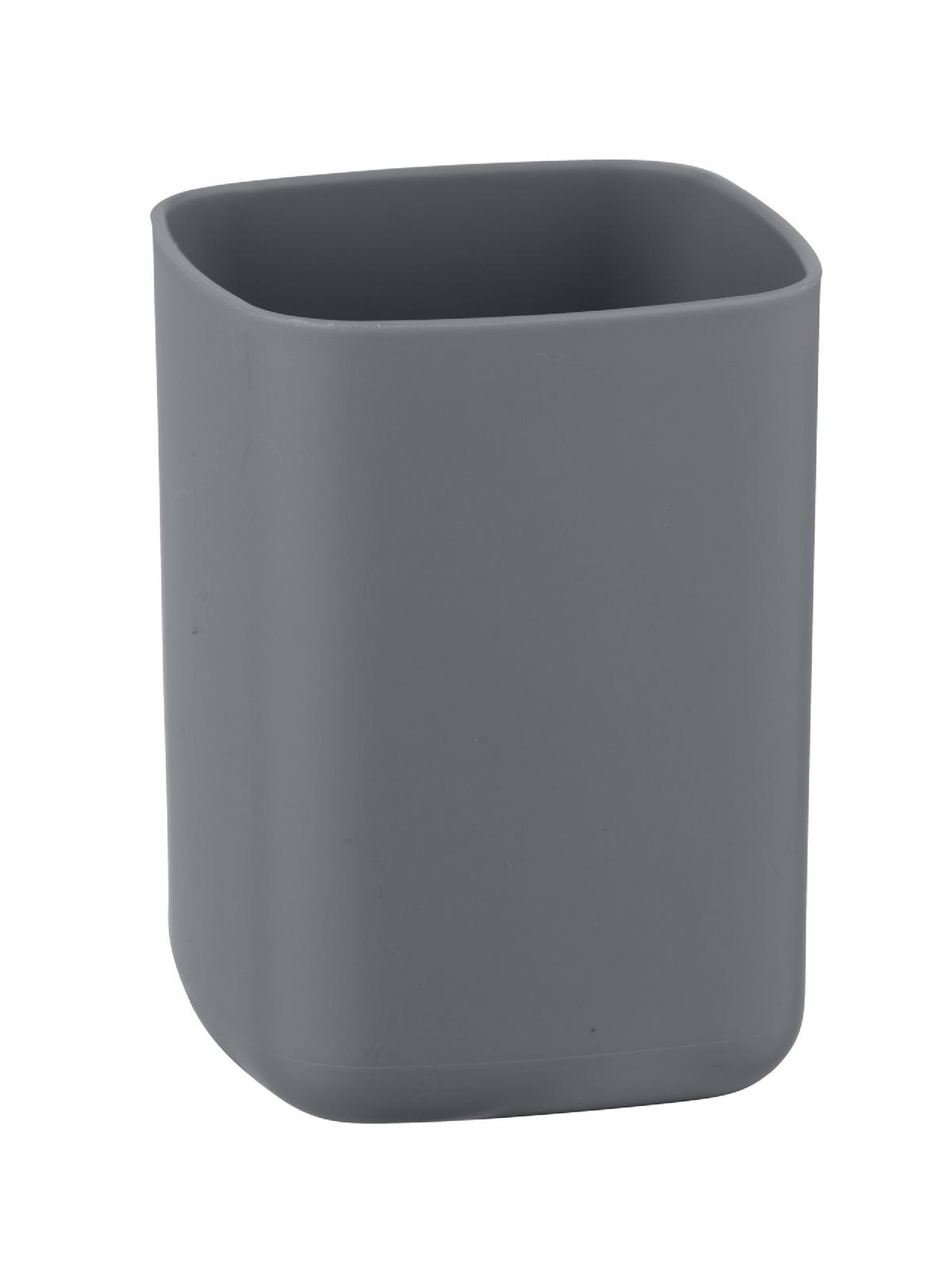 Pahar pentru periuțe de dinți Barcelona - antracit, Modern, plastic (7/10/7cm) - Wenko